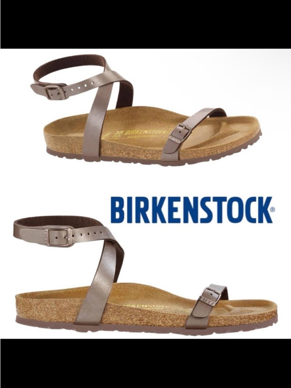 🆕 Birkenstock Daloa Ankle Strap Sandals in Graceful Hazel Brown Leather, 37N